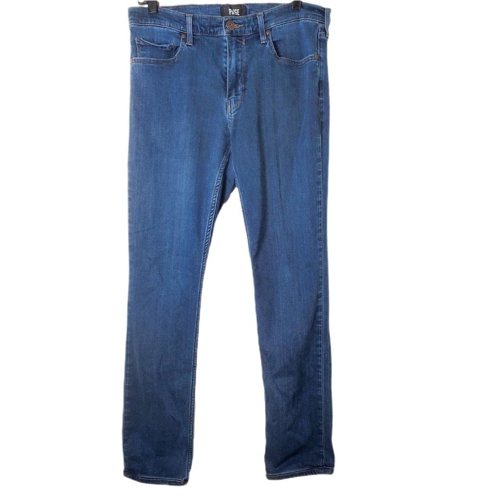 PAIGE Federal Slim Straight Leg Jeans Cellar Wash Indigo Blue Denim Size 32